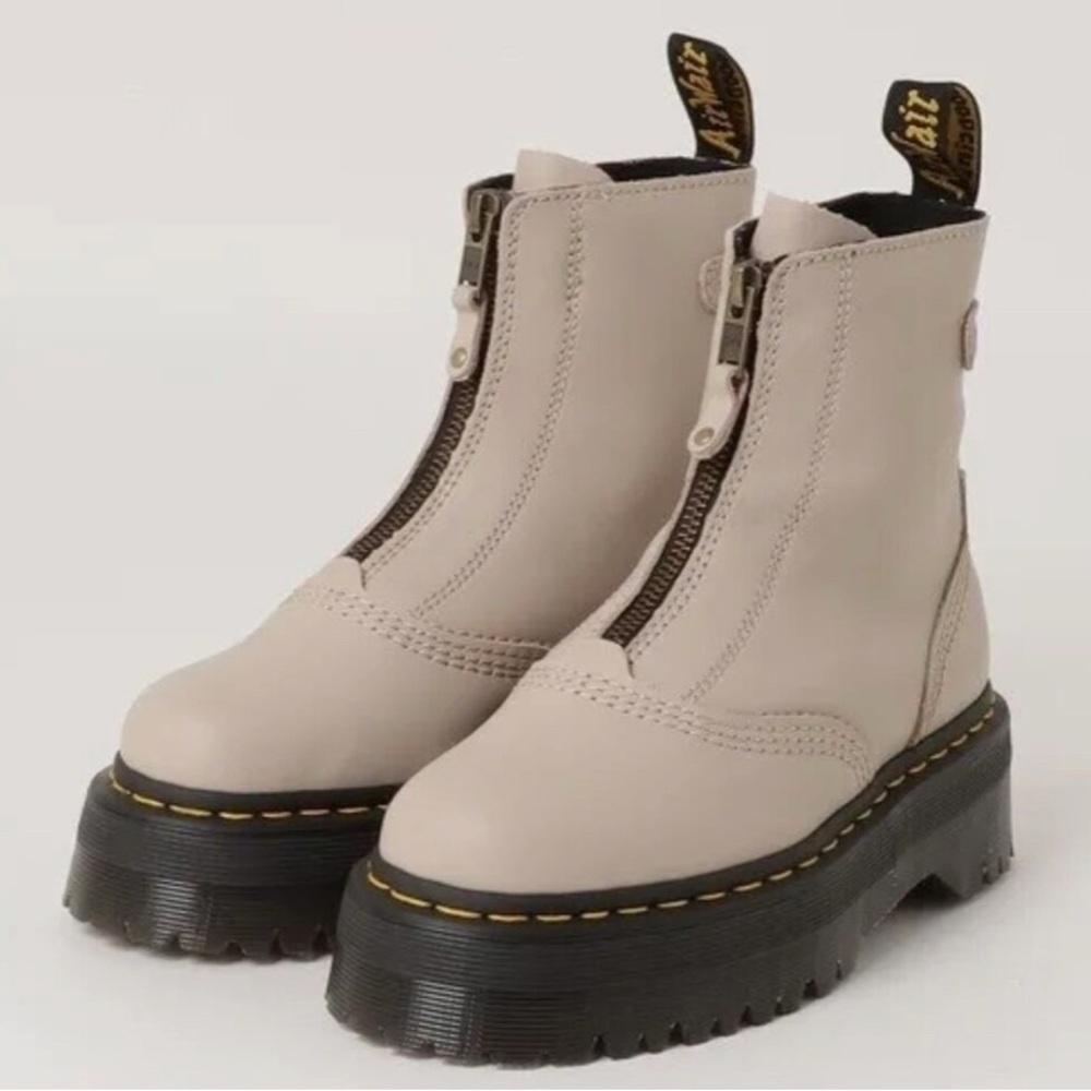 Dr. Martens Taupe Platform Boots